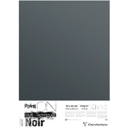 Бумага для смешанных техник "Paint'On", 50x65 см, 250 г/м2, черный