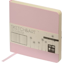 Скетчбук "Sketch&Art", 14.5x14.5 см, 100 г/м2, 100 листов, розовый