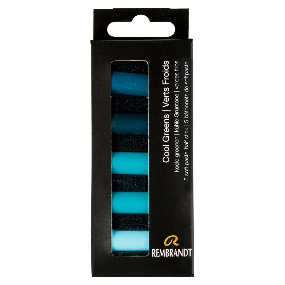 Набор мягкой пастели "Rembrandt Half Pastel", 5 цветов, холодные зеленые