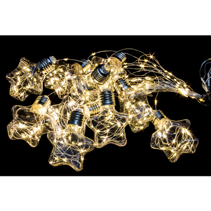 Гирлянда LED "Бахрома. Звезда", 3x0.7 м, теплый белый - 2