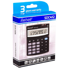Калькулятор настольный Rebell "SDC-412 BX", 12-разрядный, черный