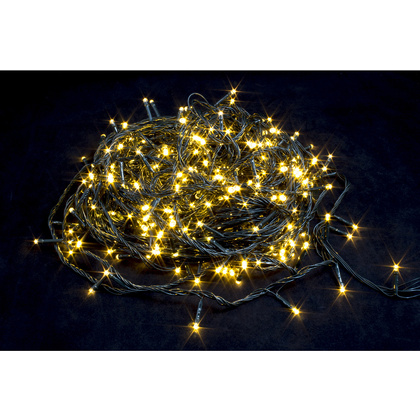 Гирлянда LED "Нить", черный провод, 26 м, теплый белый