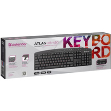Клавиатура Defender "Atlas HB-450 RU", USB, проводная, черный