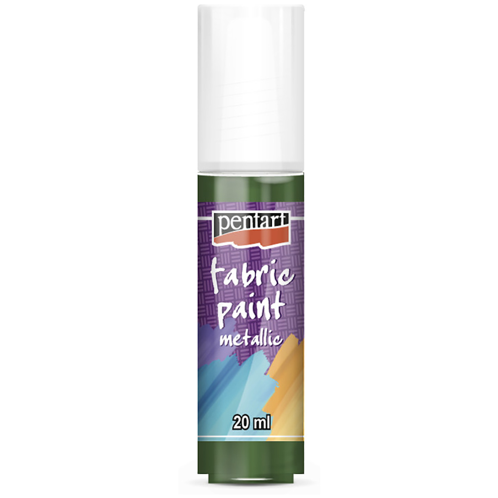 Краски для текстиля "Pentart Fabric paint metallic", 20 мл, зеленый