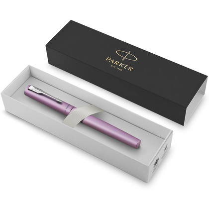 Ручка перьевая Parker "Vector XL F21", F, лиловый, патрон синий - 4