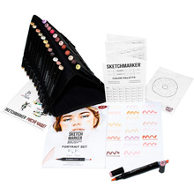Набор маркеров перманентных двусторонних "Sketchmarker Brush Pro Portrait Set", 24 шт.