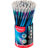 Карандаш простой Maped "Black Peps Nightfall", HB, с ластиком, ассорти - 3
