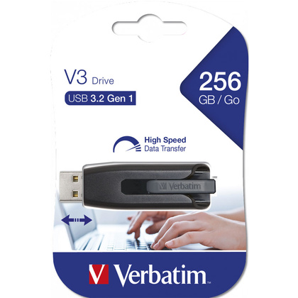 Карта памяти USB Flash "V3 Store 'N' Go",256 гб, usb 3.2, черный, серый - 3