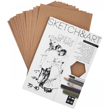 Блок бумаги для скетчинга "Sketch&Art. Скетч-крафт", А4, 70 г/м2, 40 листов, крафт