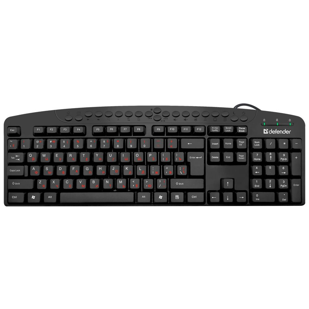 Клавиатура Defender "Atlas HB-450 RU", USB, проводная, черный