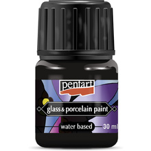 Краски для стекла и керамики "Pentart Glass&Porcelain", 30 мл, черный