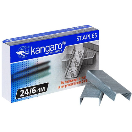 Скобы "Kangaro", 24/6, 1000 шт, металлик