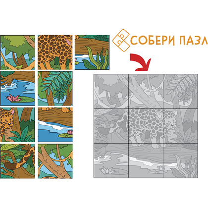Альбом для рисования "Ученые панды" с пазлами, A4, 30 листов, склейка - 3