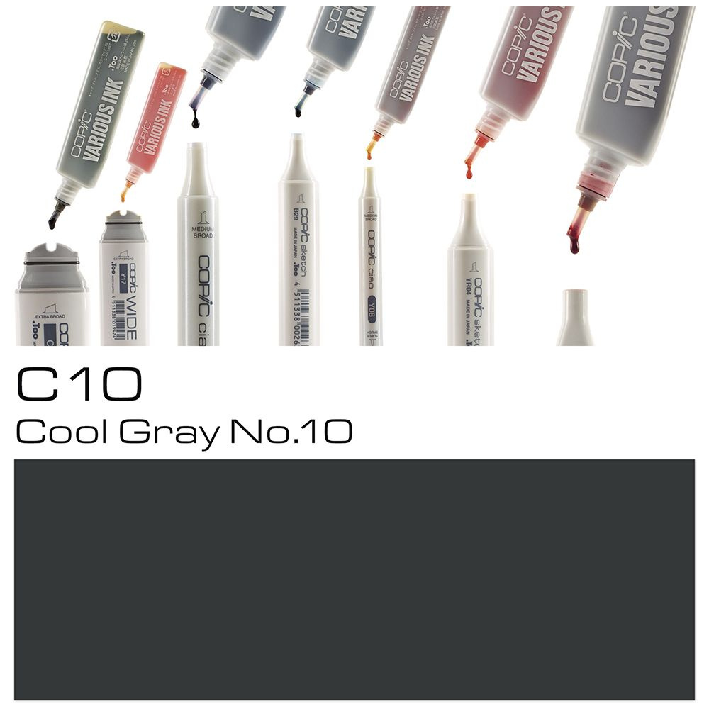 Чернила для заправки маркеров "Copic", C-10 холодный серый №10 - 2