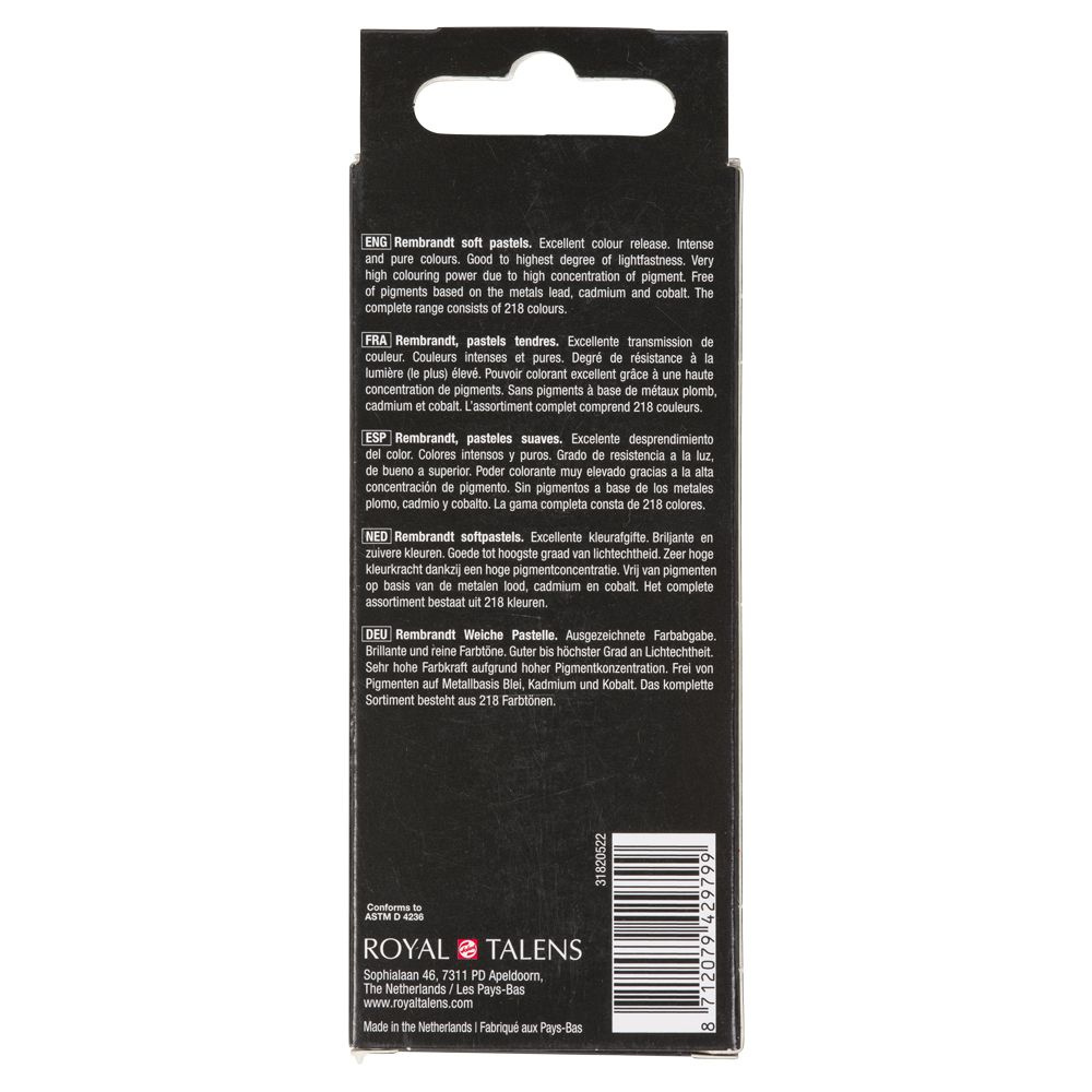 Набор мягкой пастели "Rembrandt Half Pastel", 5 цветов, темные фиолетовые - 4