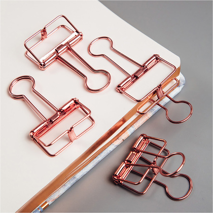 Зажим для бумаг "Rose Gold", 32 мм, 4 шт. - 4