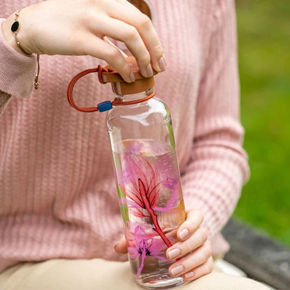 Бутылка для воды "Red Flower", стекло, 500 мл, прозрачный, красный - 8