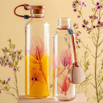 Бутылка для воды "Red Flower", стекло, 500 мл, прозрачный, красный - 4
