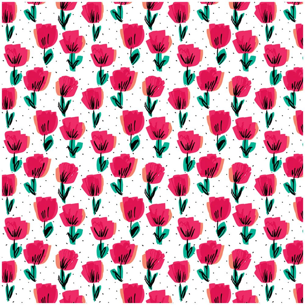Бумага декоративная в рулоне "Red tulips", 1x0.7 м, 90 г/м2, разноцветный - 2