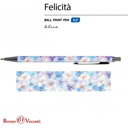 Ручка шариковая автоматическая "Felicita. Цветы. Нежность", 0.7 мм, разноцветный, стерж. синий - 2
