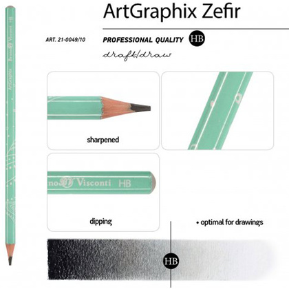 Карандаш чернографитный "ArtGraphix. Шепот моря", HB, без ластика, ассорти - 3