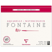 Блок-склейка бумаги для акварели "FONTAINE", 24x30 см, 300 г/м2, 25 листов