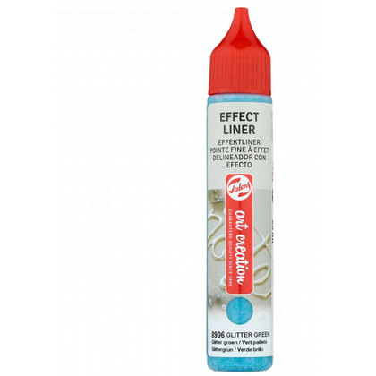 Контур декоративный "EFFECT LINER", 28 мл, 8906 зеленые блестки