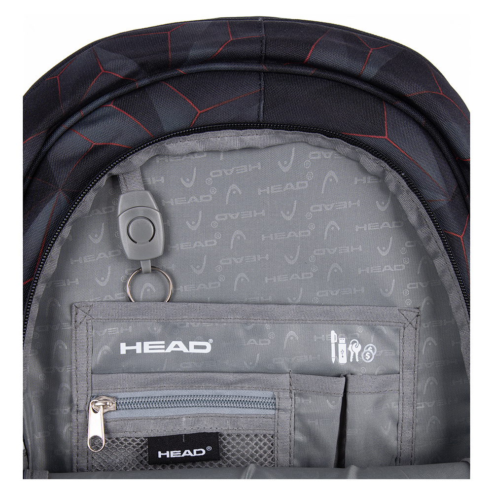 Рюкзак молодежный "Head red lava", чёрный - 8