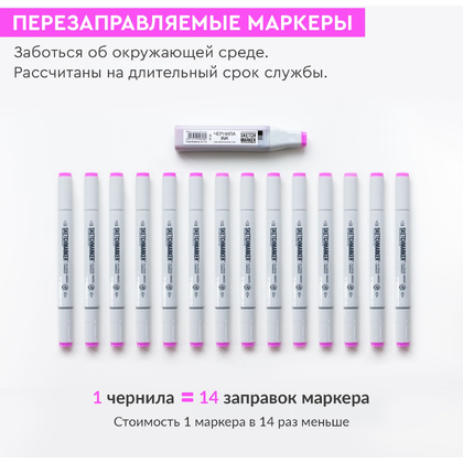 Набор маркеров перманентных двусторонних "Sketchmarker Starter", 10 шт. - 5