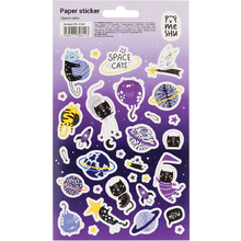 Наклейка бумажная "Space cats", 1 лист, 12x21 см