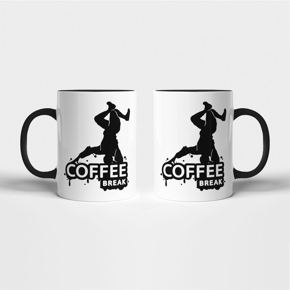 Кружка "Cofee break", керамика, 330 мл, белый, черный
