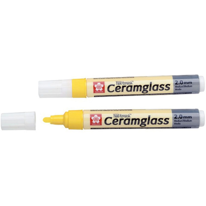 Маркер для стекла и керамики "Pen-Touch CeramGlass" Medium, 2 мм, желтый - 3