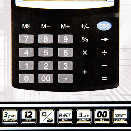 Калькулятор настольный Rebell "SDC-412 BX", 12-разрядный, черный - 3