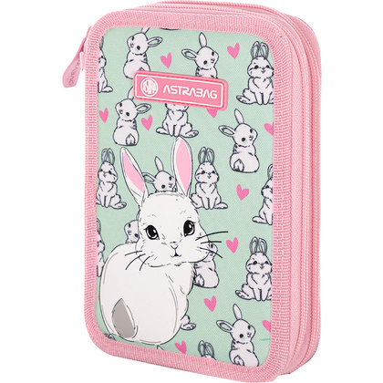 Пенал "Lovely bunny", 2 отделения, мятный