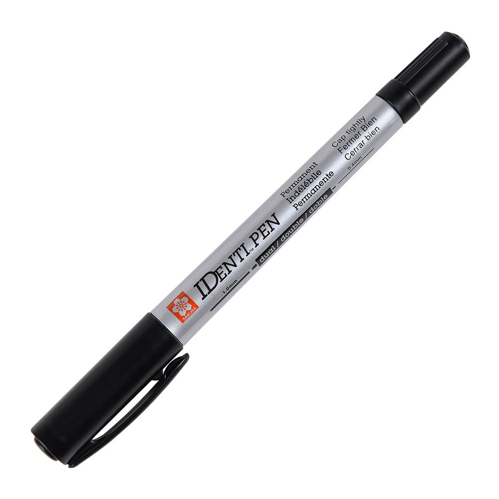 Маркер перманентный "Identy-Pen" двухсторонний, черный
