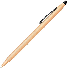 Ручка шариковая автоматическая "Cross Classic Century Brushed Rose-Gold PVD", 0.7 мм, розовое золото, черный, стерж. черный
