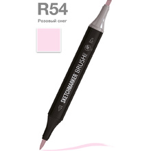 Маркер перманентный двусторонний "Sketchmarker Brush", R54 розовый снег