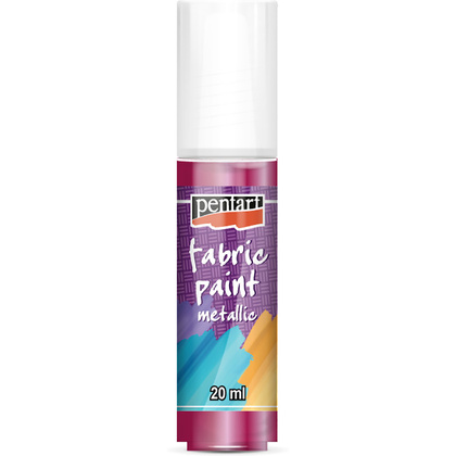 Краски для текстиля "Pentart Fabric paint metallic", 20 мл, розовый