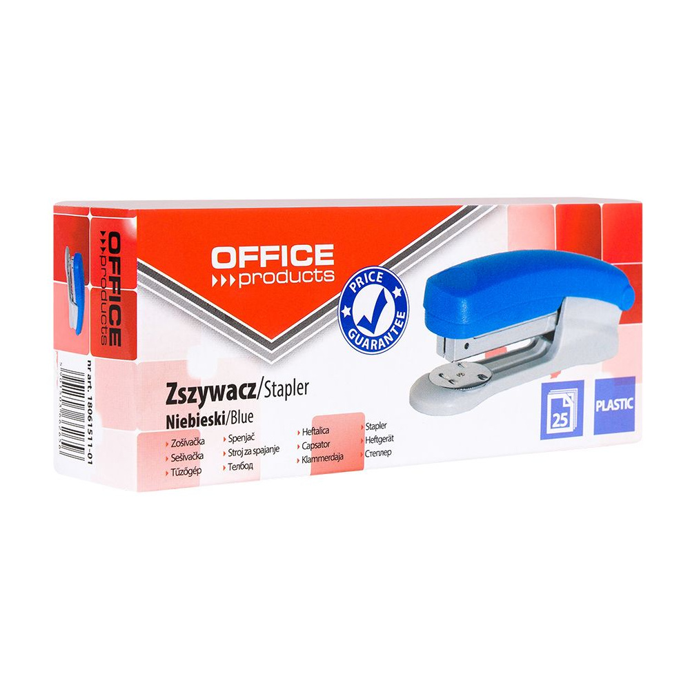 Скобосшиватель "Office Products", № 24/6, 26/6, 25 листов, синий, серый - 2