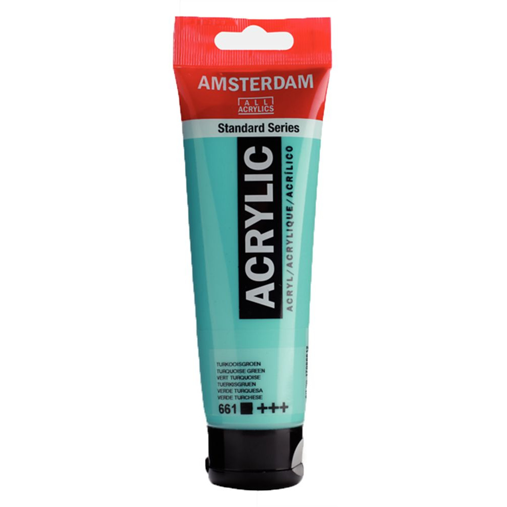 Краски акриловые "Amsterdam", 661 бирюзовый зеленый, 120 мл, туба