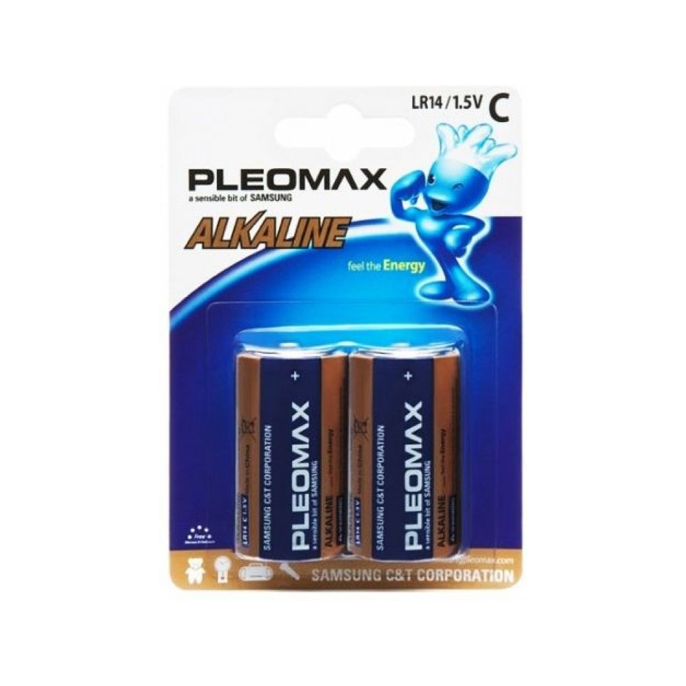 Батарейки алкалиновые "Pleomax C/LR14", 2 шт. - 3
