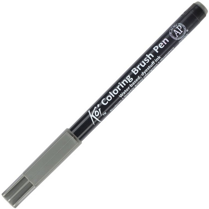 Маркер акварельный "Koi Color Brush", теплый темно-серый