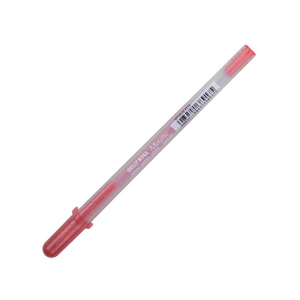 Ручка гелевая "Gelly Roll Metallic", 1.0 мм, прозрачный, стерж. красный