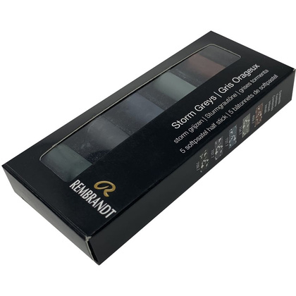 Набор мягкой пастели "Rembrandt Half Pastel", 5 цветов, насыщенные серые - 3