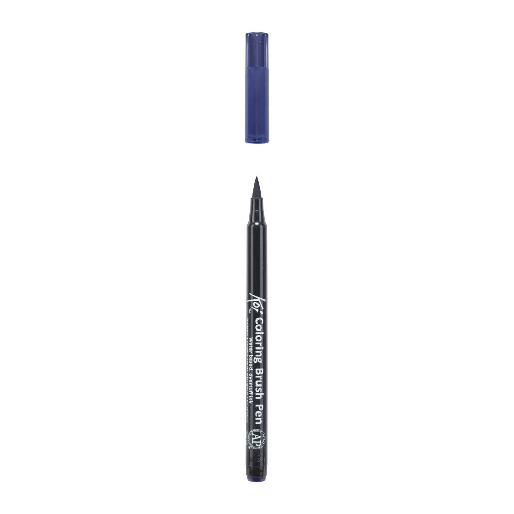 Маркер акварельный "Koi Color Brush", темно-синий - 3