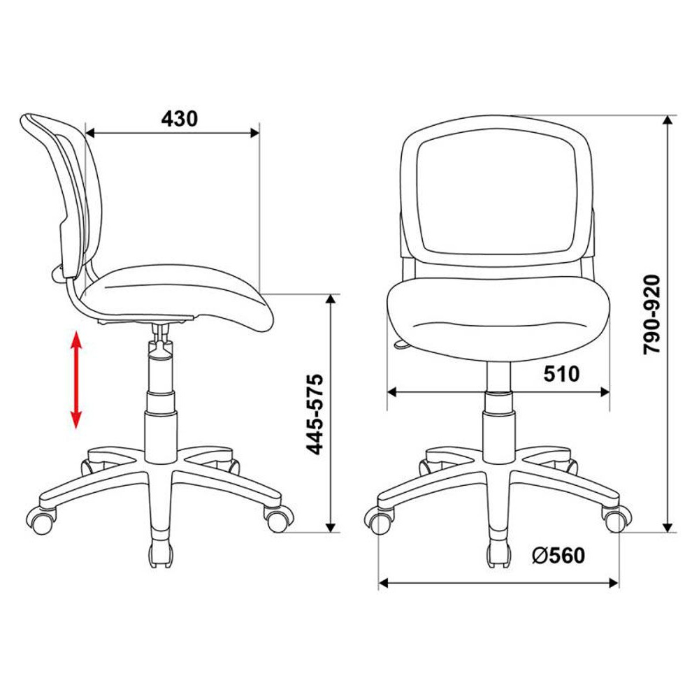 Кресло для детей Бюрократ "CH-W296NX/15-175", ткань, пластик, белый, розовый - 5