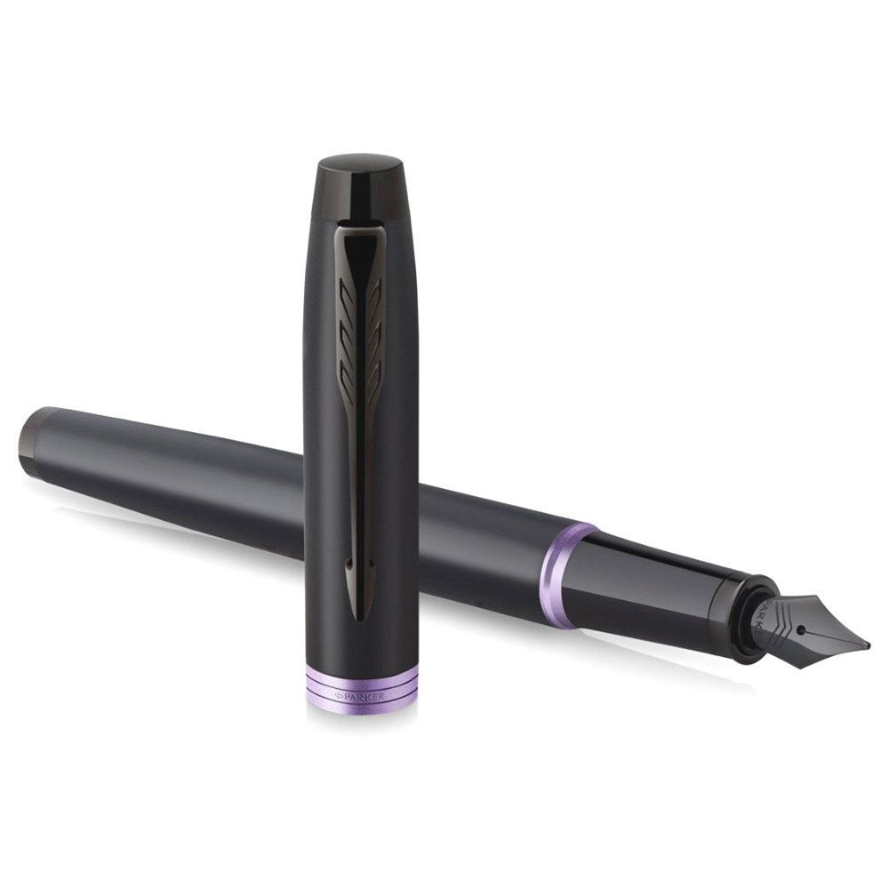 Ручка перьевая Parker "IM Vibrant Rings F315", M, черный, фиолетовый, патрон синий - 3