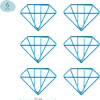 Скрепки Meshu "Diamonds", 25 мм, 6 шт., голубой - 3