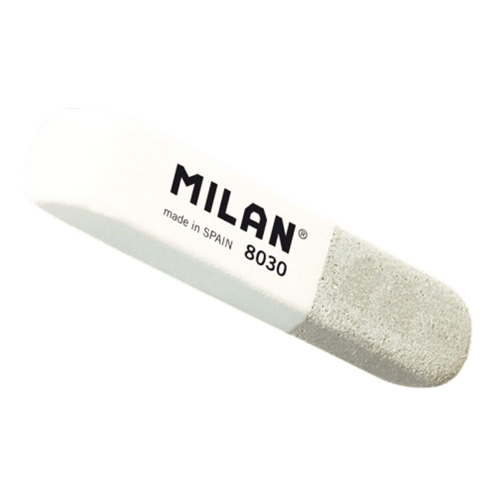 Ластик Milan "8030", 1 шт, белый, серый