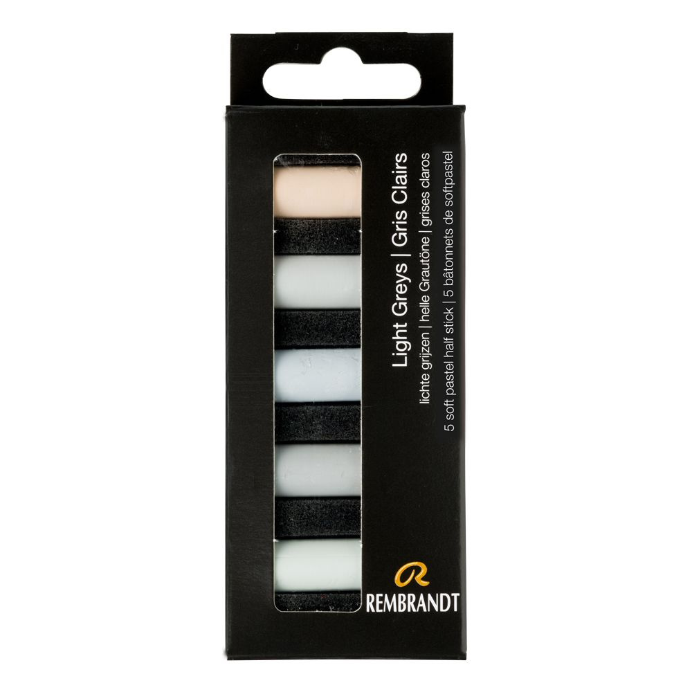 Набор мягкой пастели "Rembrandt Half Pastel", 5 цветов, светлые серые